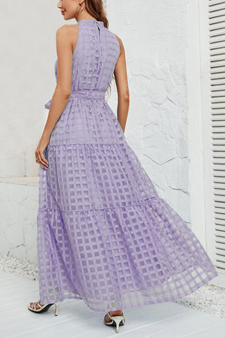 Gingham Halter Maxi Dress