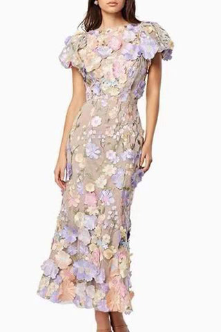 Floral Embroidered Midi Dress