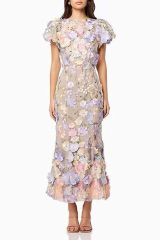 Floral Embroidered Midi Dress