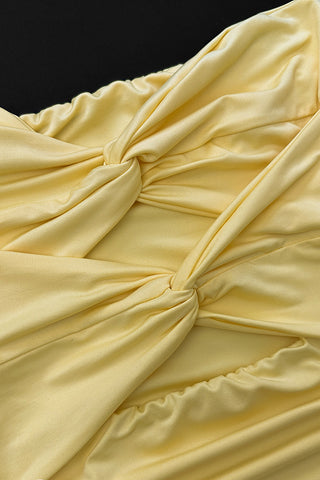 Twist-Front Strapless Mini Dress