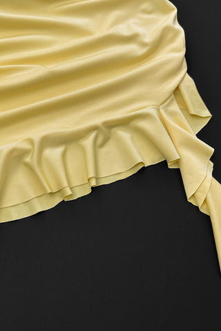 Twist-Front Strapless Mini Dress