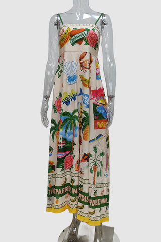 Vibrant Patterned Strappy Sundress