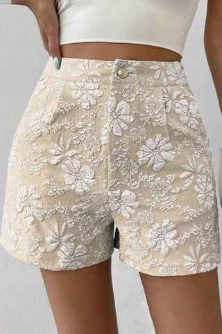 Floral Print High Waist Shorts