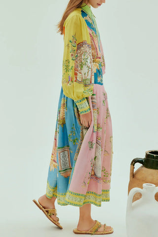Printed Patchwork Casual Dress