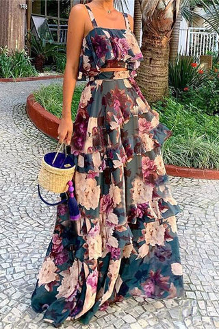 Elegant Floral Skirt Set