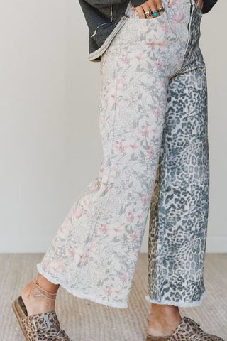 Patterned Straight-Leg Jeans