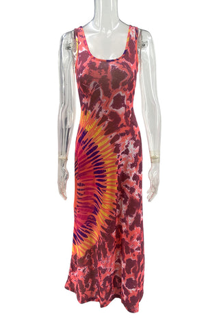 Tie-Dye Sleeveless Maxi Dress
