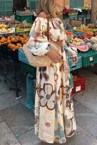 Floral Off-Shoulder Skirt Set