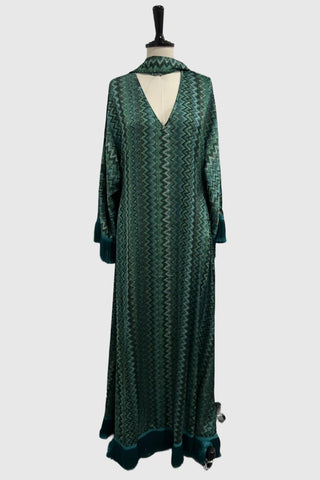 Zigzag Patterned Casual Maxi Dress