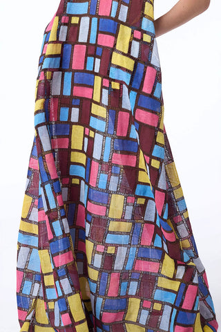 Geometric Pattern Maxi Dress