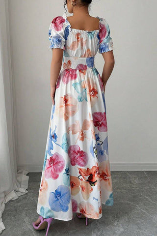 Puff Sleeve Maxi Dress