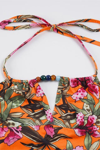Tropical Halter Neck Tank Top