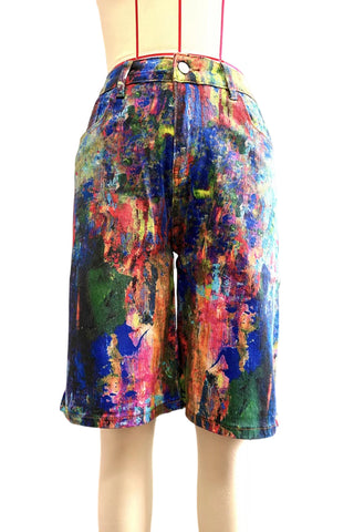 Paint Splash Denim Shorts
