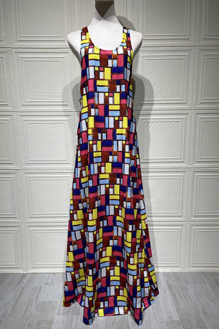 Geometric Pattern Maxi Dress