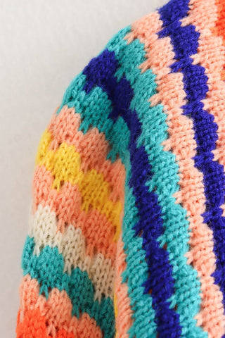 Vibrant Multi-Stripe Cardigan