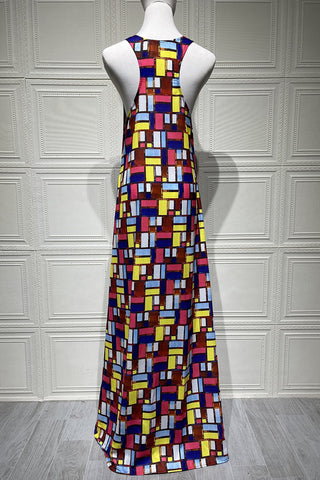 Geometric Pattern Maxi Dress
