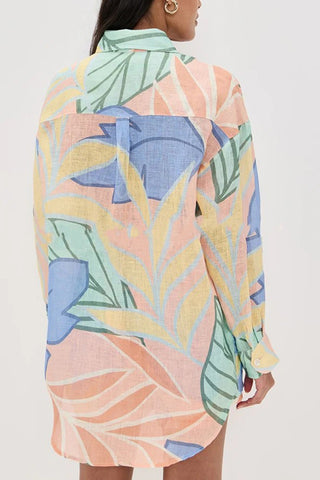 Printed Button-Up Shorts Set