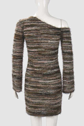 Off-Shoulder Textured Casual Dress