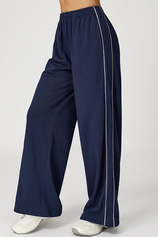 Relaxed Wide-Leg Joggers with Contrast Trim