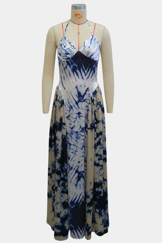 Tie-Dye Halter Maxi Dress