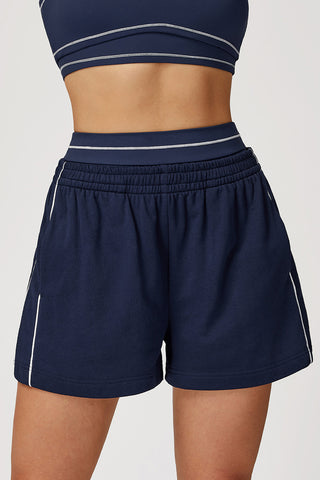 Elastic Waistband Athletic Shorts