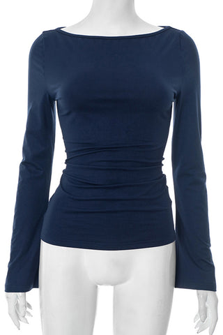 Long Sleeve Elegant Fitted T-Shirt