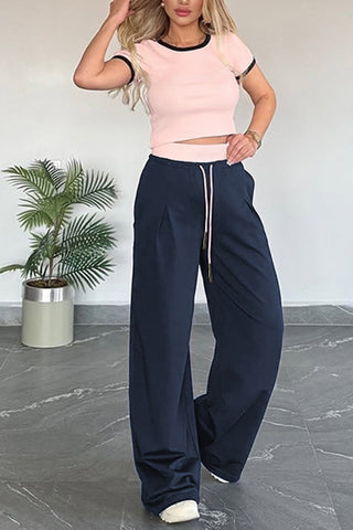 Crop Top and Wide-Leg Pants Set
