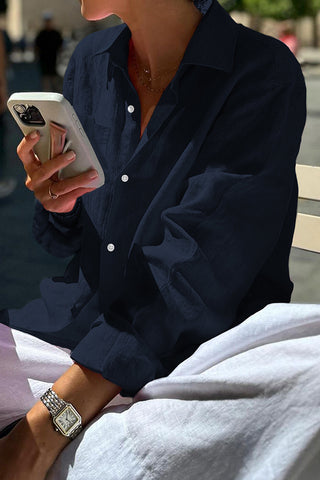 Classic Long Sleeve Button-Up Blouse