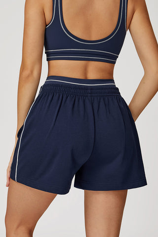 Elastic Waistband Athletic Shorts