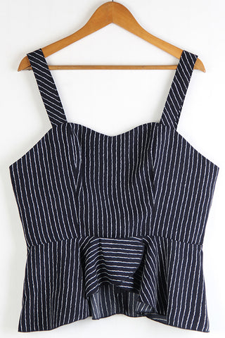 Striped Peplum Tank Top