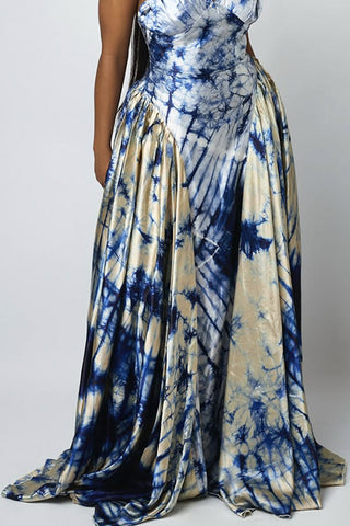 Tie-Dye Halter Maxi Dress