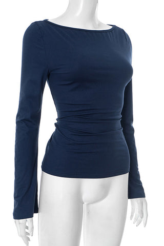Long Sleeve Elegant Fitted T-Shirt