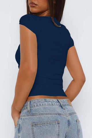 Cut-Out Twist Front Crop Top