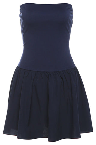 Strapless Ruched Casual Dress