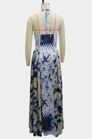 Tie-Dye Halter Maxi Dress