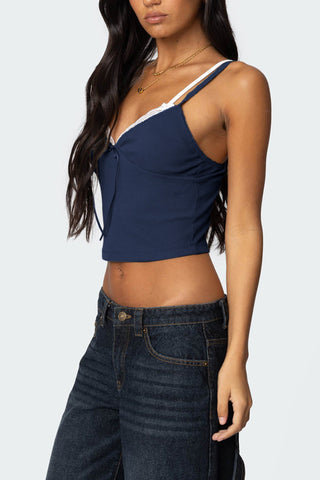 Lace-Trim Bow Accent Camisole