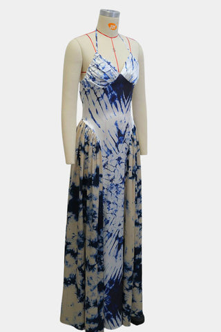 Tie-Dye Halter Maxi Dress