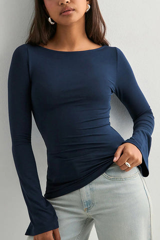 Long Sleeve Elegant Fitted T-Shirt
