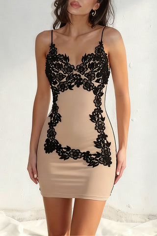 Lace Overlay Mini Dress
