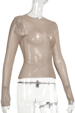 Long-Sleeve Fitted Blouse