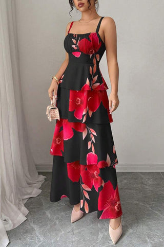 Tiered Maxi Dress with Ruffle Detail