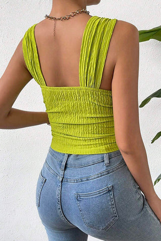 Smocked Square Neck Cami Top