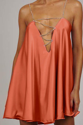 Strappy Rhinestone Casual Dress