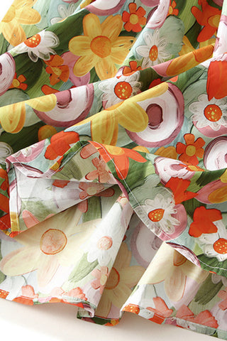 Floral Tiered Casual Skirt