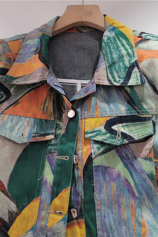 Abstract Print Vest and Shorts Set