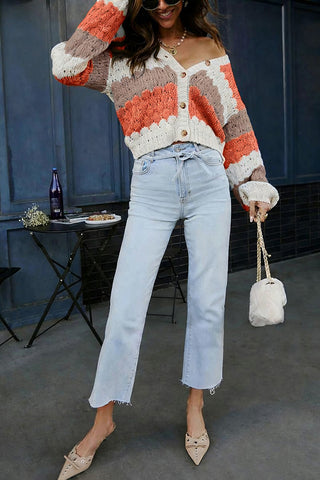 Button-Front Knit Cardigan