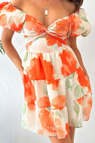 Off-Shoulder Floral Mini Dress