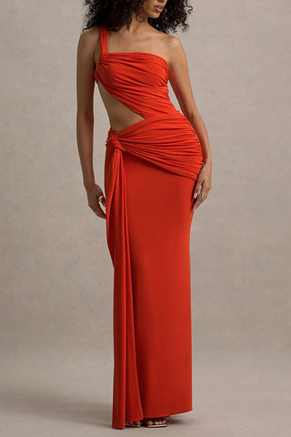 Cutout Maxi Dress with Ruched Details