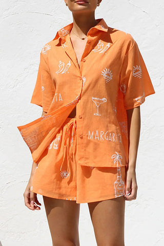 Printed Relaxed Fit Two-Piece Set