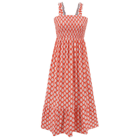 Printed Midi Dress with Tiered Skirt